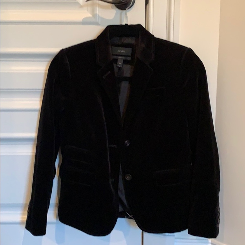 J Crew Velvet Blazer. Black 2 Petite.